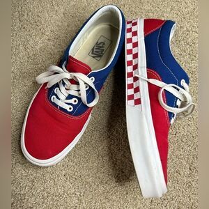 VANS ERA 'BMX CHECKERBOARD MEN SHOES BLUE RED CHECKERBOARD SOLES SNEAKERS